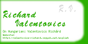 richard valentovics business card